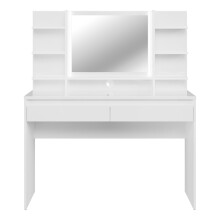 Schminktisch >LAYTON< in Weiss  / Weiss Glanz  -...