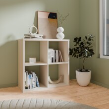 Regal >MAURO< in sandfarbig - 72,7x72,8x32,9cm (BxHxT)