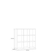 Regal >MAURO< in Eiche Dekor - 107,2x107,3x32,9cm (BxHxT)