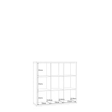 Regal >MAURO< in Eiche Dekor - 107,2x107,3x32,9cm (BxHxT)