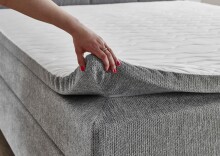 Boxspringbett >Traumruhe< inkl. 7 Zonen TTFK Matratze & Topper - 180x200 cm seidensilber