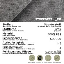 Schlafsofa >Diana< in grau, Strukturstoff - 231x93x108cm (BxHxT)