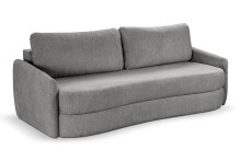 Schlafsofa >Diana< in grau, Strukturstoff - 231x93x108cm (BxHxT)