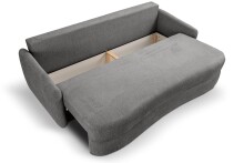 Schlafsofa >Diana< in grau, Strukturstoff - 231x93x108cm (BxHxT)