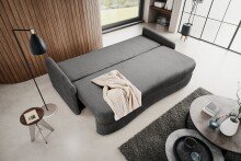 Schlafsofa >Diana< in grau, Strukturstoff - 231x93x108cm (BxHxT)