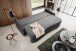 Schlafsofa >Diana< in grau, Strukturstoff - 231x93x108cm (BxHxT)