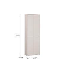 Stauraumschrank >ALICE SPRINGS< in Sandfarben - 74,5x214,3x34,9cm (BxHxT)