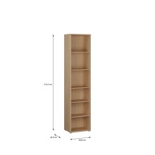 Regal >ALICE SPRINGS< in Elegancia Eiche Dekor - 49,8x214,3x34,9cm (BxHxT)