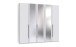 Drehtürenschrank >LONDON< inkl. Inneneinteilung, WEISS / SPIEGEL - 225x208x58cm (BxHxT)