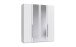 Drehtürenschrank >LONDON< inkl. Inneneinteilung, WEISS / SPIEGEL - 180x208x58cm (BxHxT)