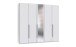 Drehtürenschrank >LONDON< inkl. Inneneinteilung, WEISS / SPIEGEL - 225x208x58cm (BxHxT)