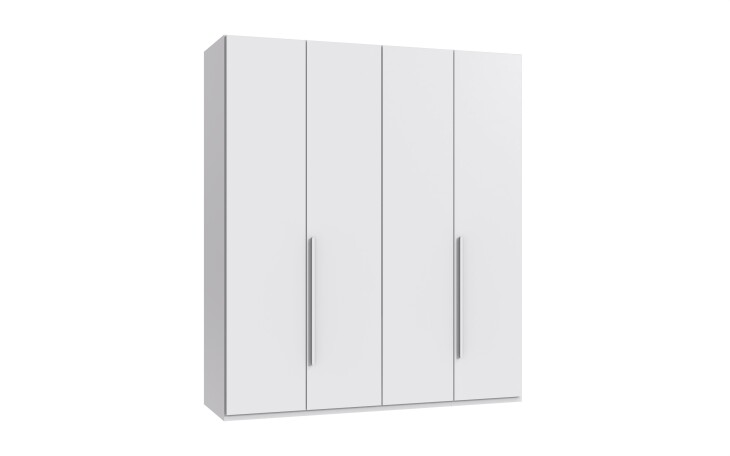 Drehtürenschrank >LONDON< inkl. Inneneinteilung, WEISS - 180x208x58cm (BxHxT)