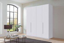 Drehtürenschrank >LONDON< inkl. Inneneinteilung, WEISS - 180x208x58cm (BxHxT)