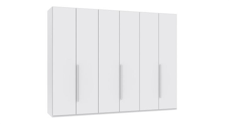 Drehtürenschrank >LONDON< inkl. Inneneinteilung, WEISS - 270x208x58cm (BxHxT)