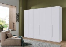 Drehtürenschrank >LONDON< inkl. Inneneinteilung, WEISS - 270x208x58cm (BxHxT)