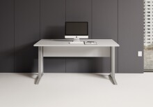 Schreibtisch >Clermont< in weiss Dekor - 150x73x70 (BxHxT)