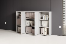 Regal-Set >Clermont< (3-teilig) in weiss Dekor - 184x114x35 (BxHxT)