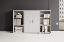 Regal-Set >Clermont< (3-teilig) in weiss Dekor - 184x114x35 (BxHxT)
