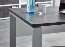 Schreibtisch >4150< in Weiß/Basalto-Dunkel -...