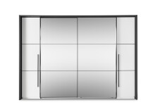 Dreh-/Schwebetürenschrank >Denver< (2-teilig) in Weiß / Graphit - 320,6x229,9x63 (BxHxT)