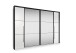 Dreh-/Schwebetürenschrank >Denver< (2-teilig) in Weiß / Graphit - 320,6x229,9x63 (BxHxT)