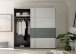 Schwebetürenschrank >MODESTE< in Salbei / Hellgrau - 215x210x60,5cm (BxHxT)