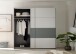 Schwebetürenschrank >MODESTE< (2-teilig) in hellgrau / salbei - 225x215x62cm (BxHxT)