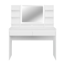 Schminktisch >LISSON< in Weiß inkl. Beleuchtung - 120x141x42cm (BxHxT)