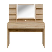 Schminktisch >LISSON< in Mauvella Eiche inkl. Beleuchtung - 120x141x42cm (BxHxT)