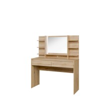 Schminktisch >LISSON< in Mauvella Eiche inkl. Beleuchtung - 120x141x42cm (BxHxT)