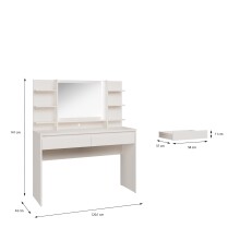 Schminktisch >LISSON< in Sand inkl. Beleuchtung - 120x141x42cm (BxHxT)