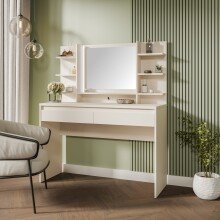 Schminktisch >LISSON< in Sand inkl. Beleuchtung -...