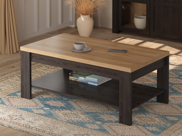 Couchtisch >BOHOL< in Riviera Eiche / Cabezone Eiche - 100x45,7x60cm (BxHxT)