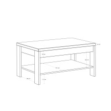 Couchtisch >BOHOL< in Riviera Eiche / Cabezone Eiche - 100x45,7x60cm (BxHxT)