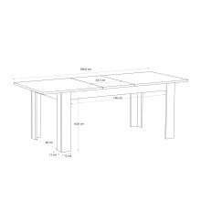 Esstisch >BOHOL< ausziehbar in Riviera Eiche / Cabezone - 160x78,2x90,2cm (BxHxT)