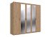 Drehtürenschrank >NADJA< in EICHE DEKOR / SPIEGEL - 225x208x58cm (BxHxT)