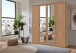 Drehtürenschrank >NADJA< in ARTISAN EICHE DEKOR / SPIEGEL - 180x208x58cm (BxHxT)