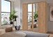 Drehtürenschrank >NADJA< in ARTISAN EICHE DEKOR / SPIEGEL - 180x208x58cm (BxHxT)
