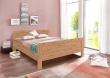 Bett >NADJA< in ARTISAN EICHE NACHBILDUNG -...