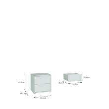 Nachtkommode >ALICE SPRINGS< in Secret grey - 49,8x47,9x41,5cm (BxHxT)