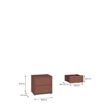 Nachtkommode >ALICE SPRINGS< in Terrakotta - 49,8x47,9x41,5cm (BxHxT)