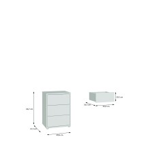 Nachtkommode >ALICE SPRINGS< in Secret grey - 49,8x68,7x41,5cm (BxHxT)