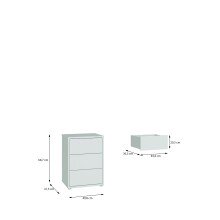 Nachtkommode >ALICE SPRINGS< in Secret grey - 49,8x68,7x41,5cm (BxHxT)