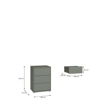 Nachtkommode >ALICE SPRINGS< in Salbei - 49,8x68,7x41,5cm (BxHxT)