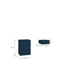 Nachtkommode >ALICE SPRINGS< in Nachtblau - 49,8x68,7x41,5cm (BxHxT)