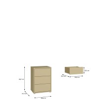 Nachtkommode >ALICE SPRINGS< in  Buttergelb - 49,8x68,7x41,5cm (BxHxT)