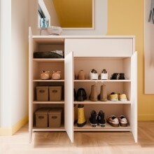 Schuhkommode >ALICE SPRINGS< in Sand - 109,2x99,1x34,9cm (BxHxT)