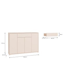 Schuhkommode >ALICE SPRINGS< in Sand - 143,9x99,1x34,9cm (BxHxT)