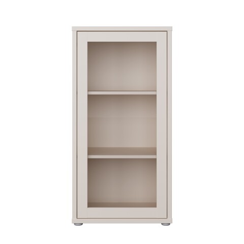 Vitrine >ALICE SPRINGS< in Sand / Glas - 49,8x99,1x34,9cm (BxHxT)