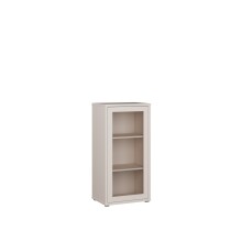 Vitrine >ALICE SPRINGS< in Sand / Glas - 49,8x99,1x34,9cm (BxHxT)